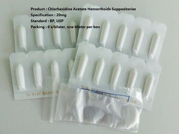 Supositorio del Hemorrhoid del acetato del Chlorhexidine, supositorio rectal