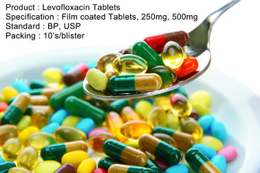 Levofloxacin hace tabletas las tabletas revestidas de la película, 250mg, antibióticos orales de las medicaciones 500mg