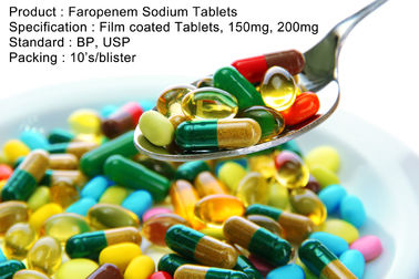 El sodio de Faropenem hace tabletas las tabletas revestidas de la película, 150mg, antibióticos orales de las medicaciones 200mg