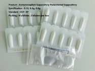 Medicación del supositorio del Acetaminophen, supositorio del paracetamol para g de los bebés 0,15 - 0,6